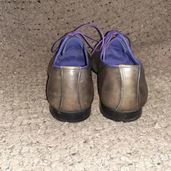 FINSBURY-Monza-Blake Welted-Gray Leather/Purple Details-Sz 8.5 UK/9 US-Excellent - Picture 6 of 8